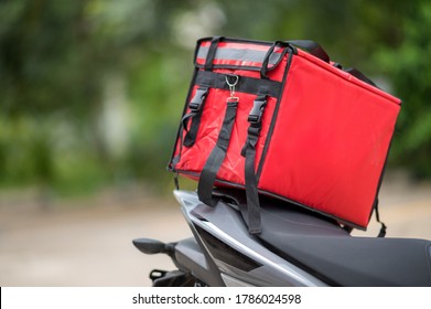 delivery box placed on the motorcycle for delivery to customers - Shutterstock ID 1786024598