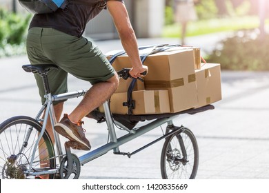 Delivery Man On A Cargo Bike