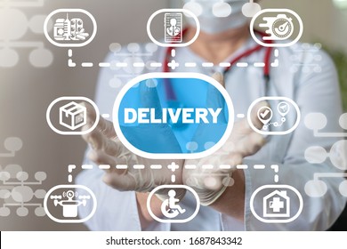 Delivery Medicine Pharmacy Online Technology. Medical Aid Drone Emergency Transportation Concept.