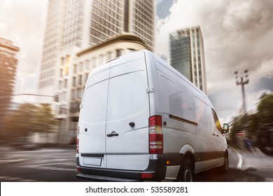 Delivery Truck In A City