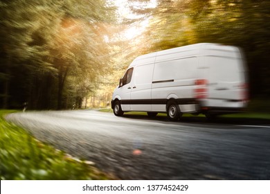 Delivery truck on a country road
