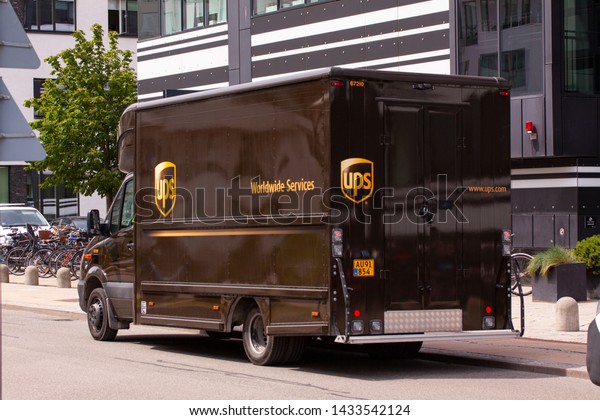 Delivery truck from UPS side view. United
Parcel Service of America is the world's largest package delivery
company. Copenhagen, Denmark - June 25,
2019.