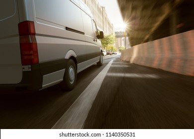 Delivery van in the city