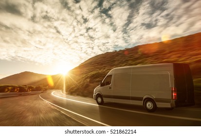 Delivery Van On A Country Road