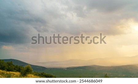 Similar – Image, Stock Photo Sunset in the rain