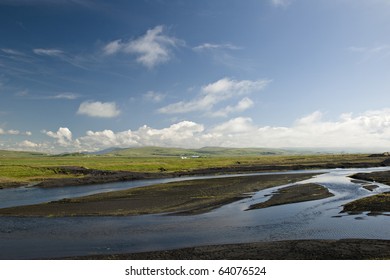 Delta Of Glacier River In Iceland