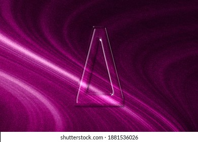 Delta Sign. Delta Letter, Greek Alphabet Symbol, Magenta Background