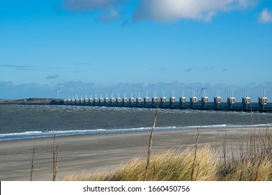 Delta Works Beach View Bridge The Netherlands