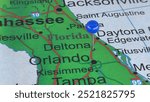 Deltona, Florida marked by a blue map tack. The City of Deltona is located in Volusia County, FL.