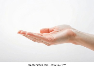 Demanding open hand isolated on white - Powered by Shutterstock