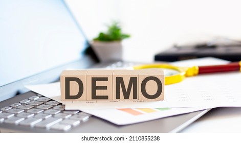 Demo Written On Wooden Cube On Stock Photo 2110855238 | Shutterstock