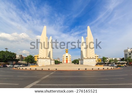 Democracy monument with blue sky in Bangkok, Thailand