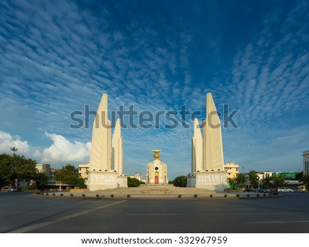 The Democracy Monument with blue sky at Bangkok,Thailand