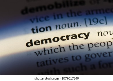 democracy word in a dictionary. democracy concept