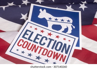 Democrat Election Countdown On Textured American Flag