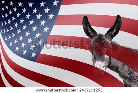 Democratic Donkey with US flag 