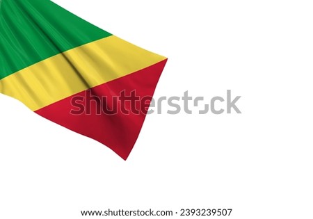 Democratic Republic of the Congo official flag isolated on white background.