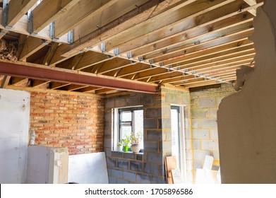 Demolition Of The Existing Wall Between The House And New Extension. DIY Renovation Project, Selective Focus