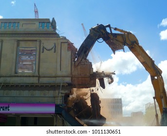 Demolition Of The House Damaged By The Earthquake, Christchurch, New Zealand 