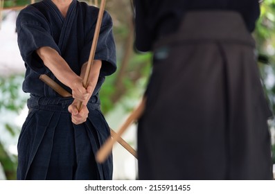 Demonstration of Japanese traditional sword art.