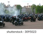 demonstration, motorcyclists,