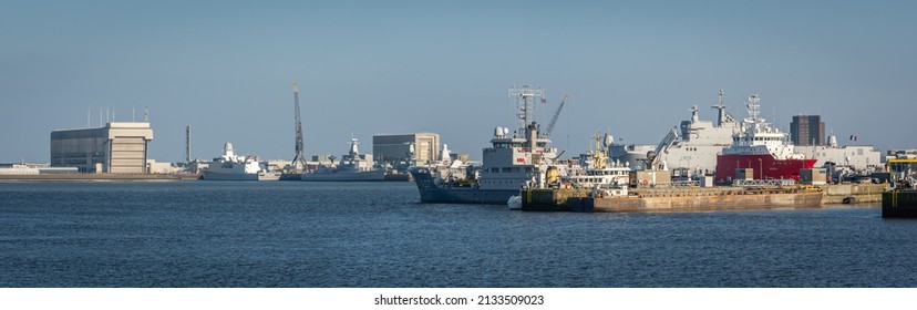 Den Helder, North Holland, The Netherlands, 05.03.2022, Dutch navy ships docked in the port of Den Helder