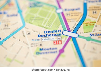 Denfert Rochereau Station. 4th Line. Paris. France