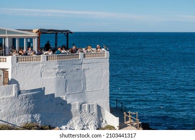 Denia Alicante Spain On December 4, 2021: Mena Restaurant In Las Rotas Beach