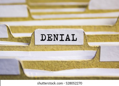 Denial Word On Card Index Paper