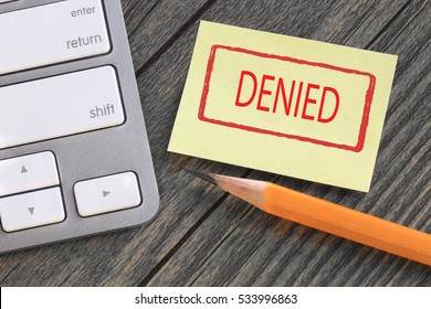 denied concept on a note  - Shutterstock ID 533996863