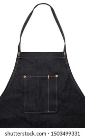 Denim Apron Isolated On White Background