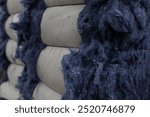 Denim fabric, fabric tan yarn denim line, recycled denim fabric, recycled yarn, fabric recycling line