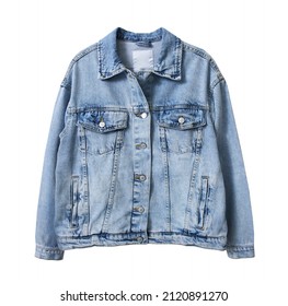 Denim jacket isolated. Blue jean coat on white background.Fashion clothes. Clothing. - Powered by Shutterstock