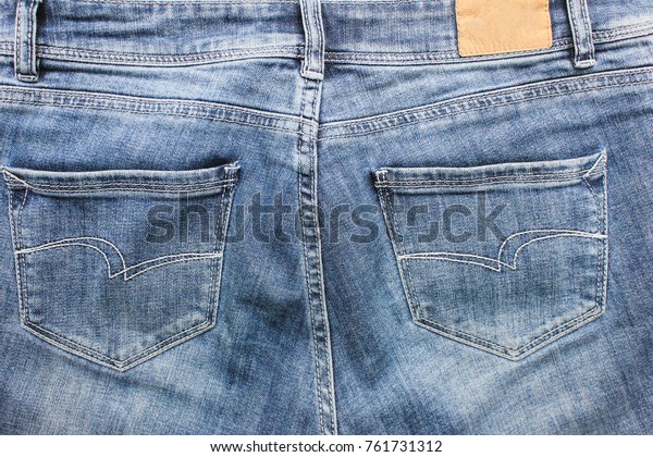 Denim Jeans Blue Classic Model Backside Stock Photo (Edit Now) 761731312