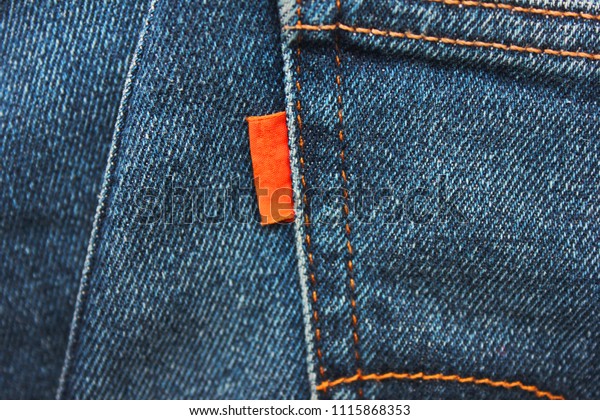 red blue denim brand jeans