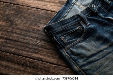 Denim jeans texture or denim jeans background with old torn. Old grunge vintage denim jeans. Fade texture denim jeans . - Shutterstock ID 739706314