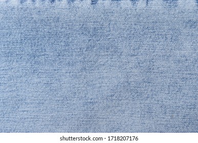 Denim Light Blue Jeans Fabric Texture Background
