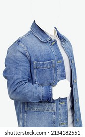 Denim Mens Jeans Jacket Very Good Texture