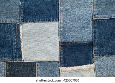 denim patchwork textile, pattern vintage - Shutterstock ID 425807086