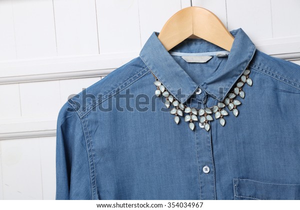 denim shirt necklace