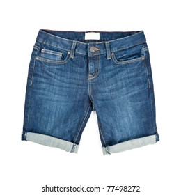 Denim Shorts Isolated On White