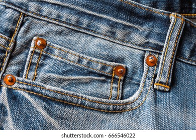 Denim Texture, Jeans Pocket  With Brass Rivets For Background