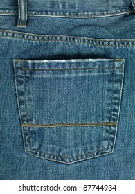 A Denium Blue Jean Pocket Shot Up Close