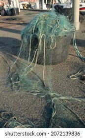 Denmark, Skagen: Fishing Net, At The Harbour, Green