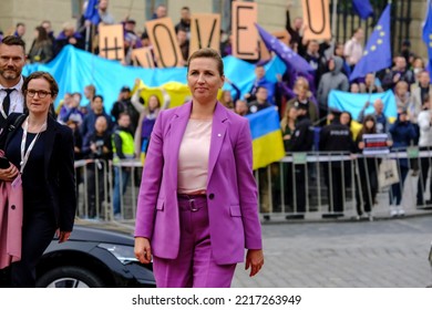 Denmark's Prime Minister Mette Frederiksen Arrives To Attend In An Informal Meeting Of Heads Of State Or Government In Prague, Czechia On October 7, 2022.