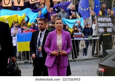 Denmark's Prime Minister Mette Frederiksen Arrives To Attend In An Informal Meeting Of Heads Of State Or Government In Prague, Czechia On October 7, 2022.