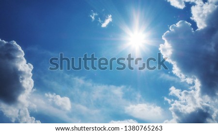Dense clouds in the sky with the sun