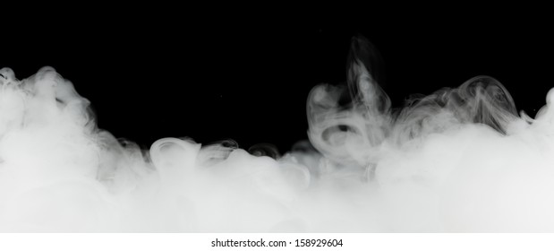 Dense Smoke Isolated On Black