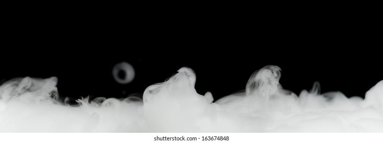 Dense Smoke Isolated On Black