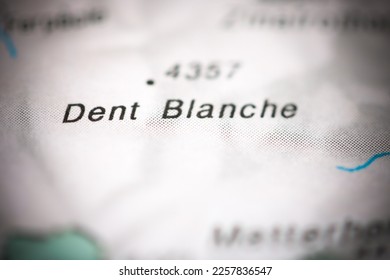 Dent Blanche on a geographical map of Switzerland - Shutterstock ID 2257836547